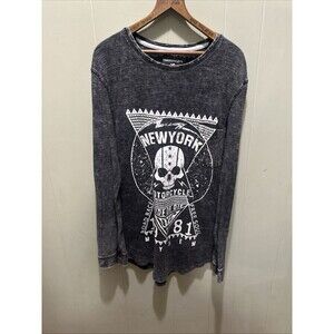 TRANQUILITY & MAYHEM NEW YORK MOTORCYCLE RIDE OR DIE SKULLS MEN’S SZ LRG EUC